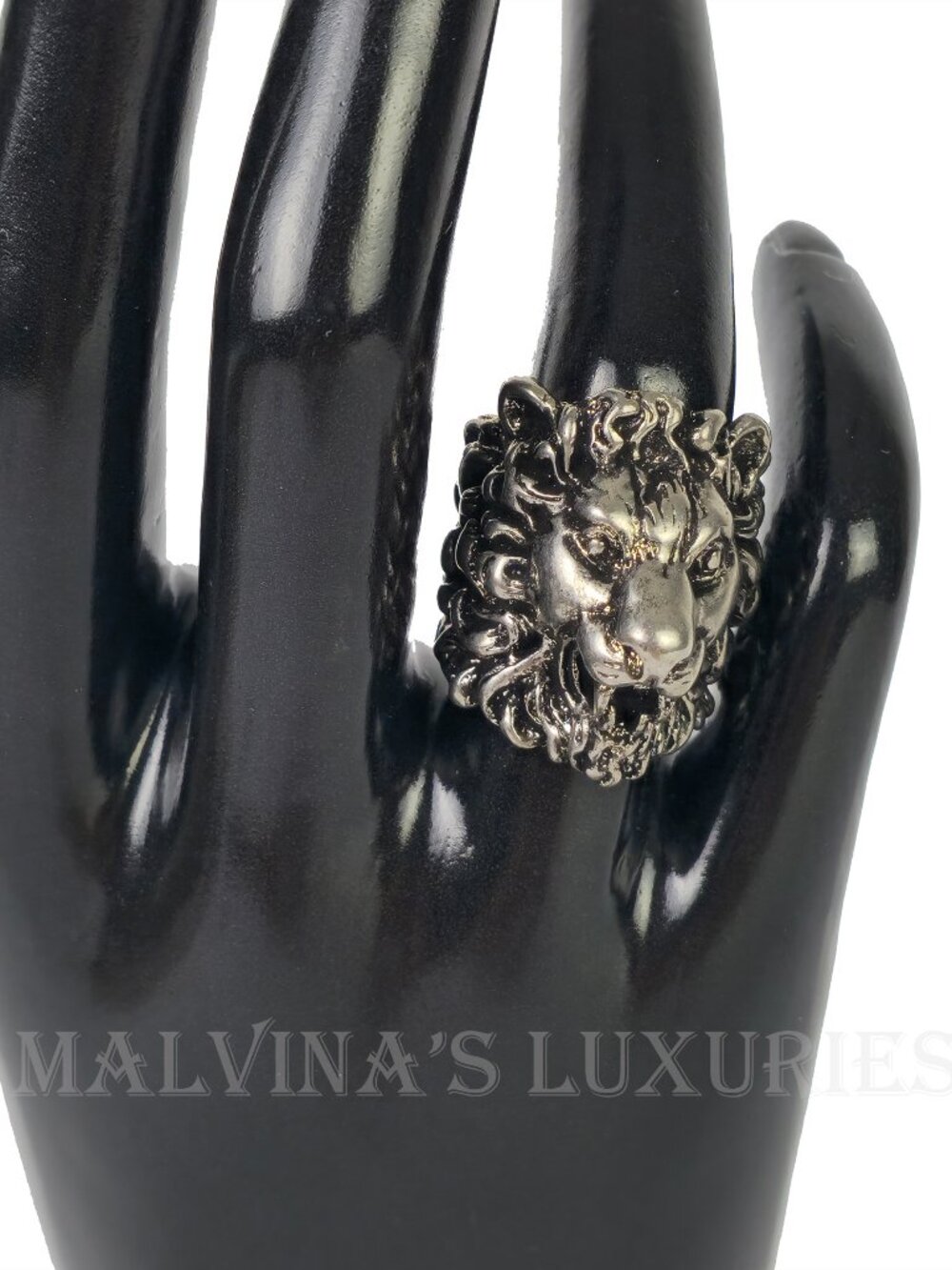 GUCCI RING LION HEAD AGED FINISH METAL BAND UNISEX sz 15 US 7 1/4 - Picture 6 of 17